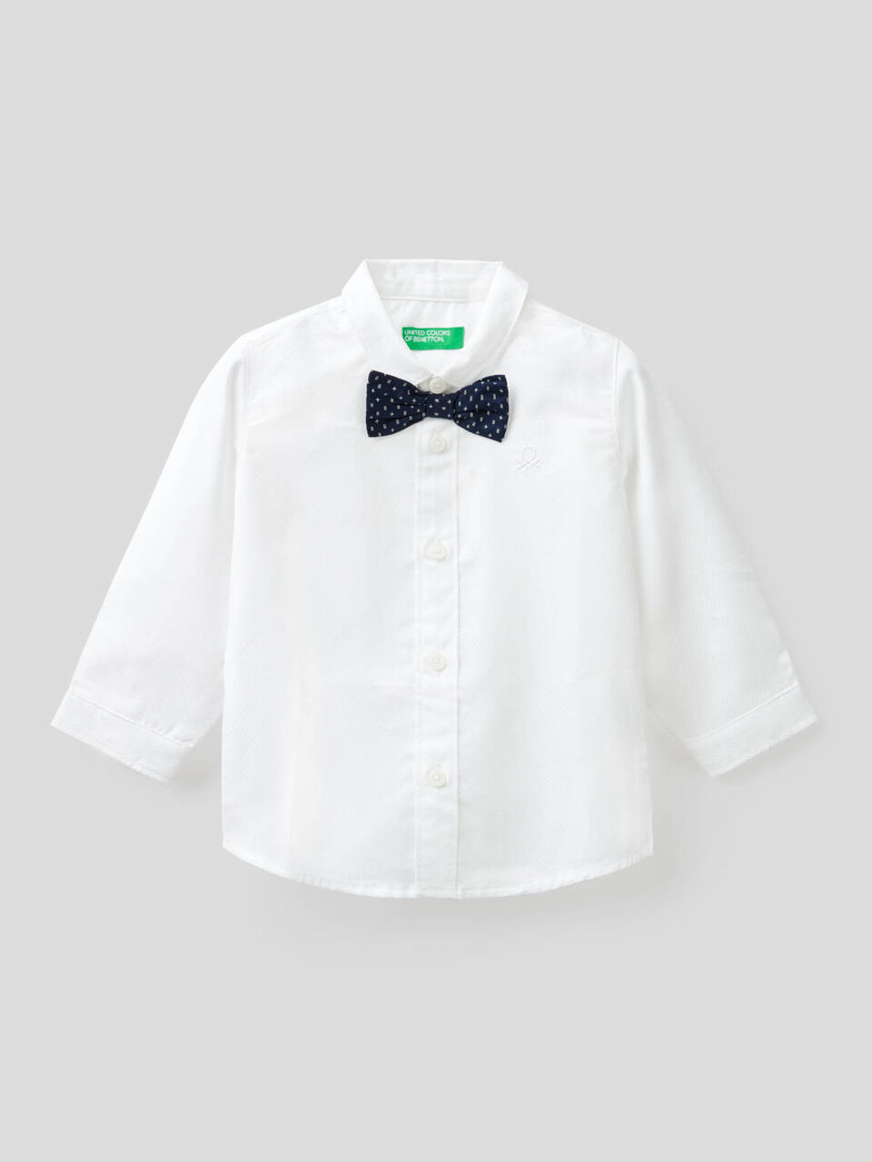 Shirt in cotton with bow tie image number 1