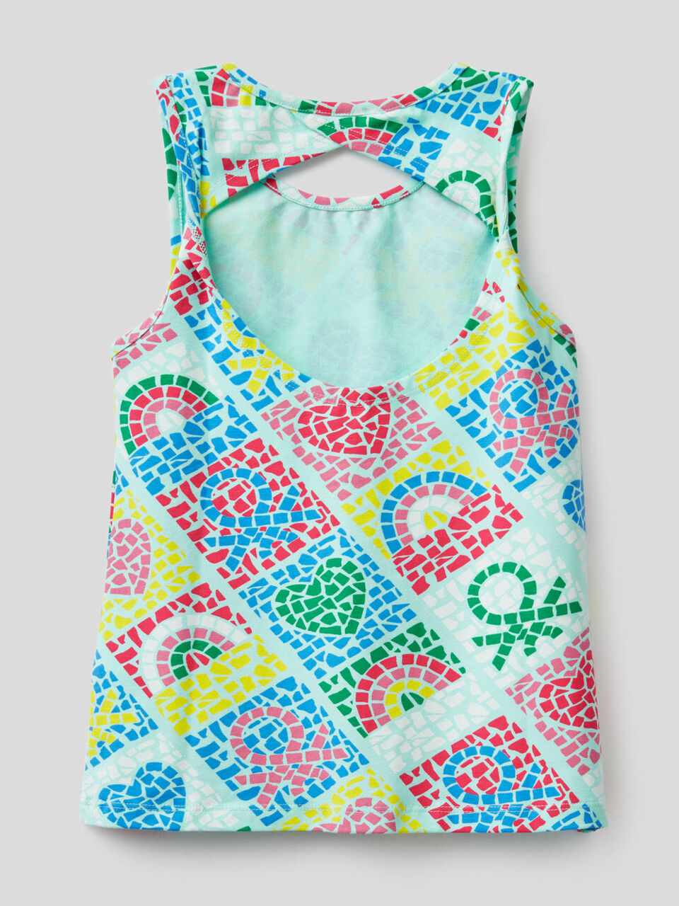 Printed tank top in stretch cotton image number null