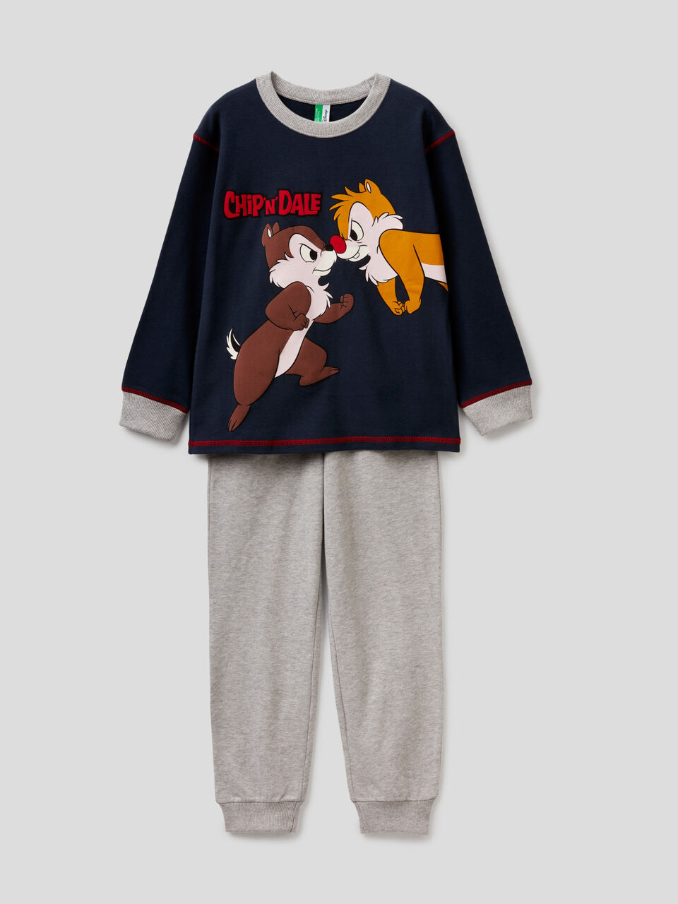 Pyjamas in stretch cotton with Chip 'n' Dale print image number 1