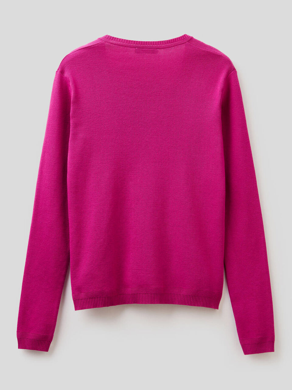 Pure cotton sweater with V-neck image number 2