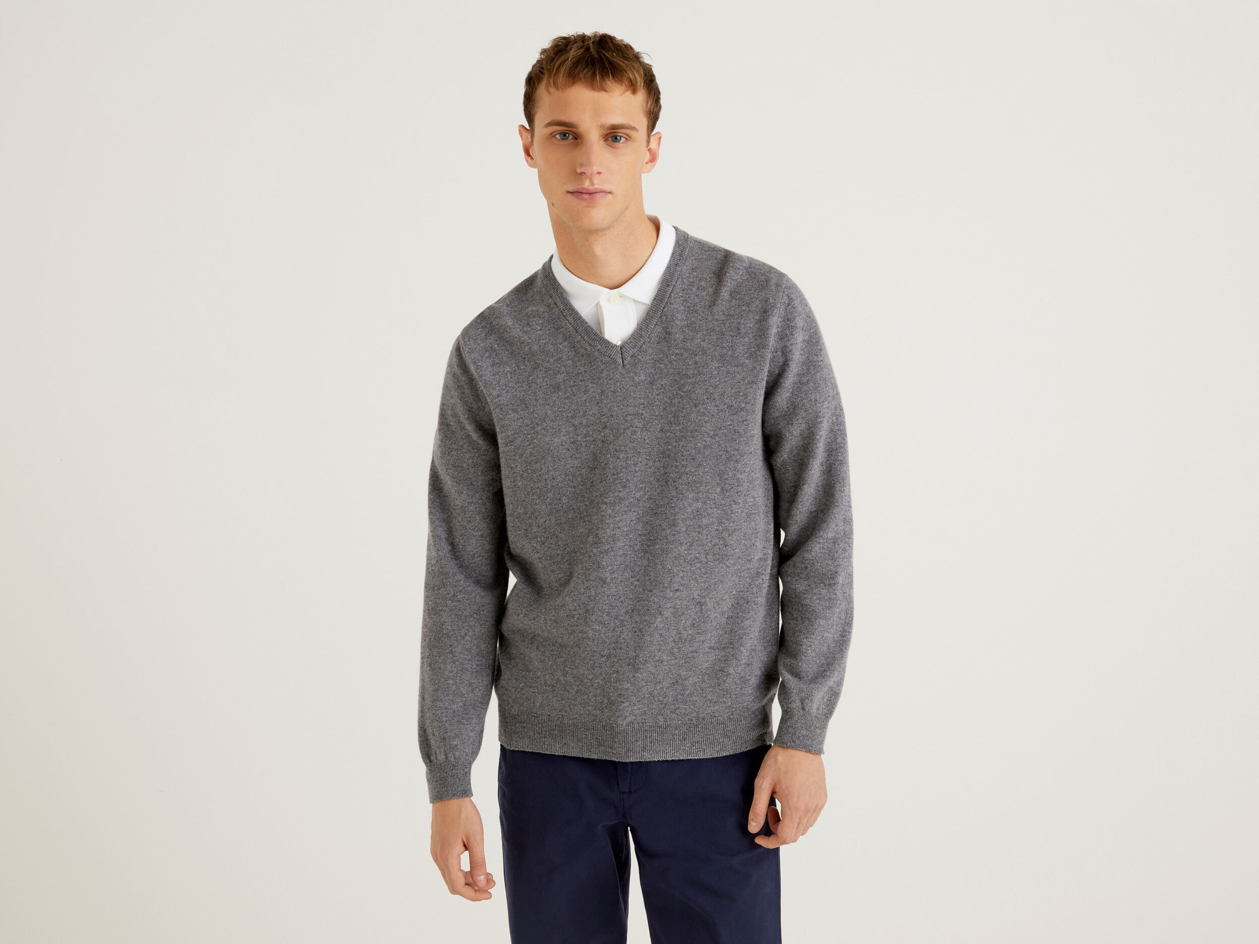 Wool v neck sweater