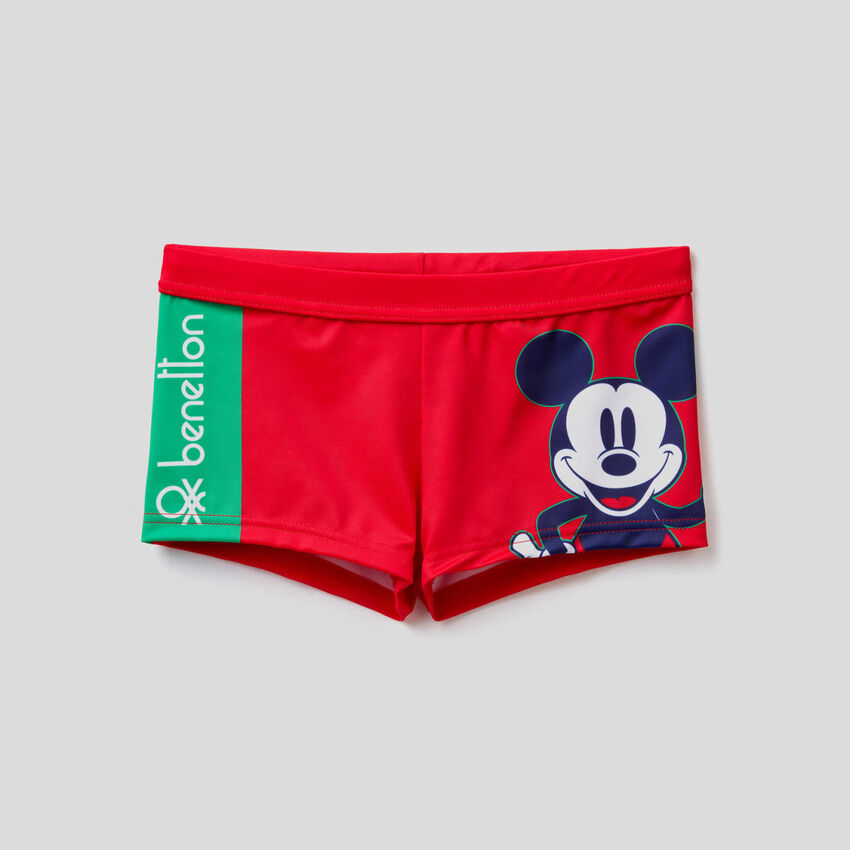 Swim trunks with "Mickey Mouse" print