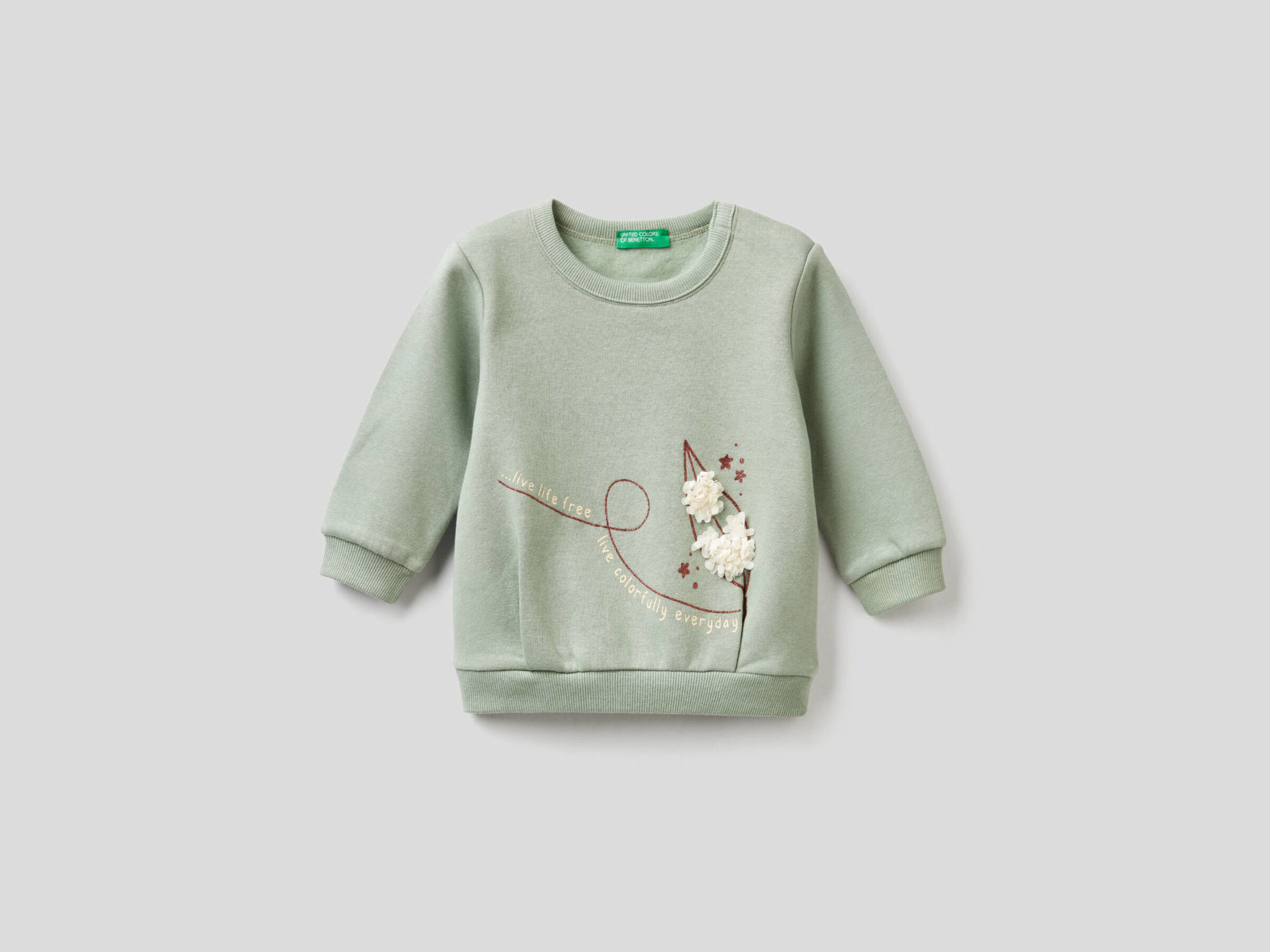 Sweatshirt with petal look applique image number null