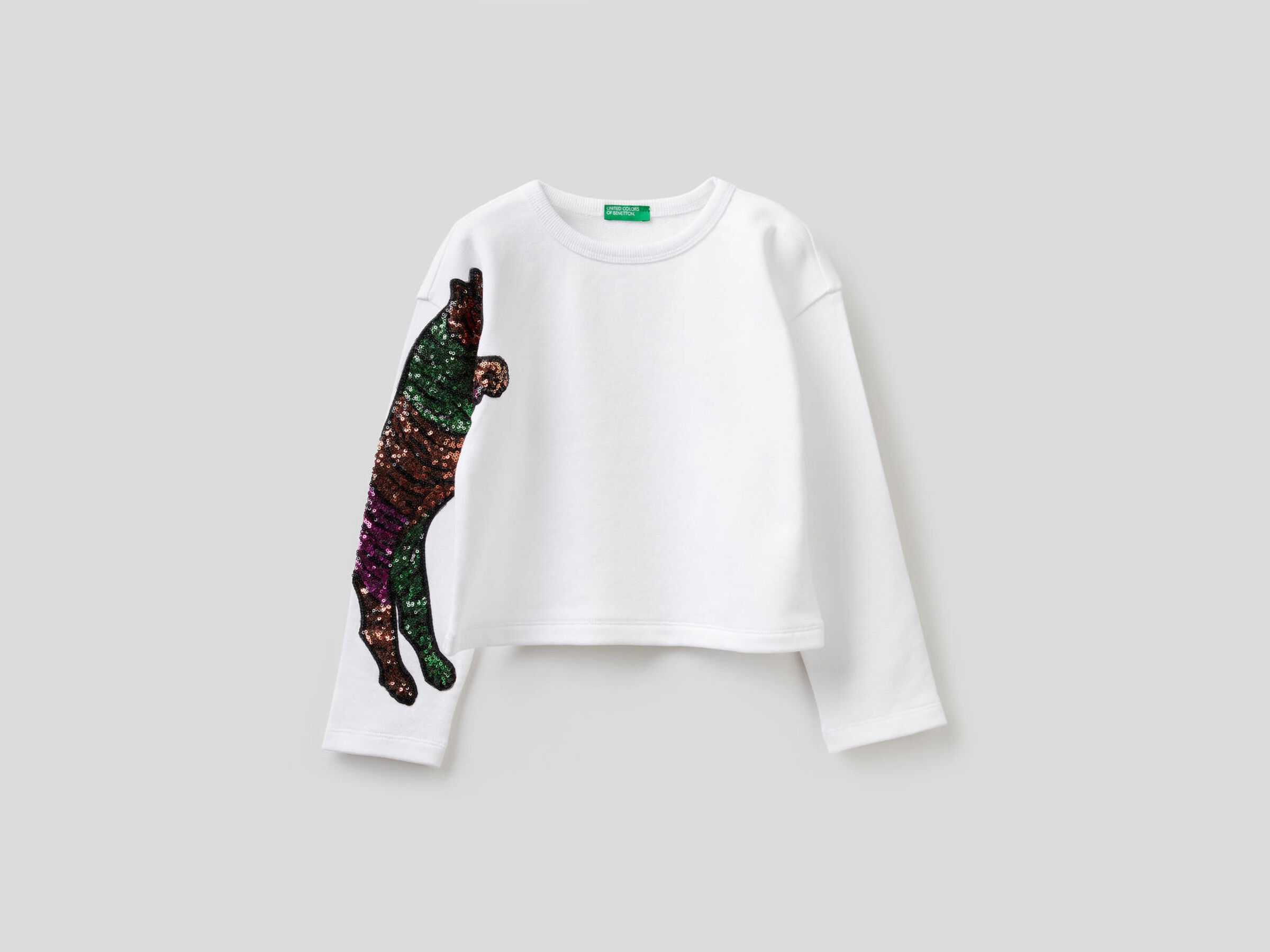 Sweatshirt in 100% cotton with sequins image number null