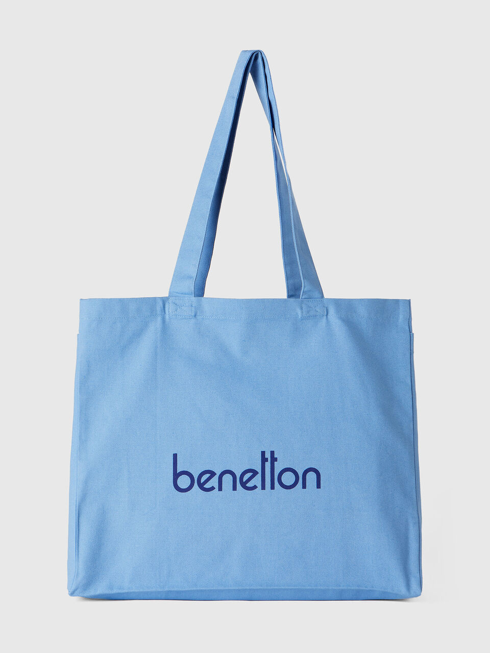 Light blue tote bag in pure cotton image number 1