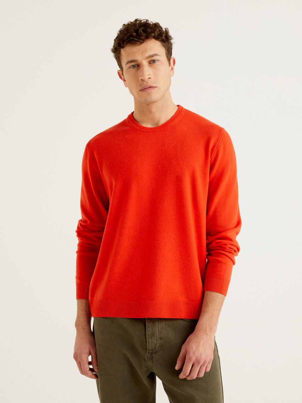 orange crew neck