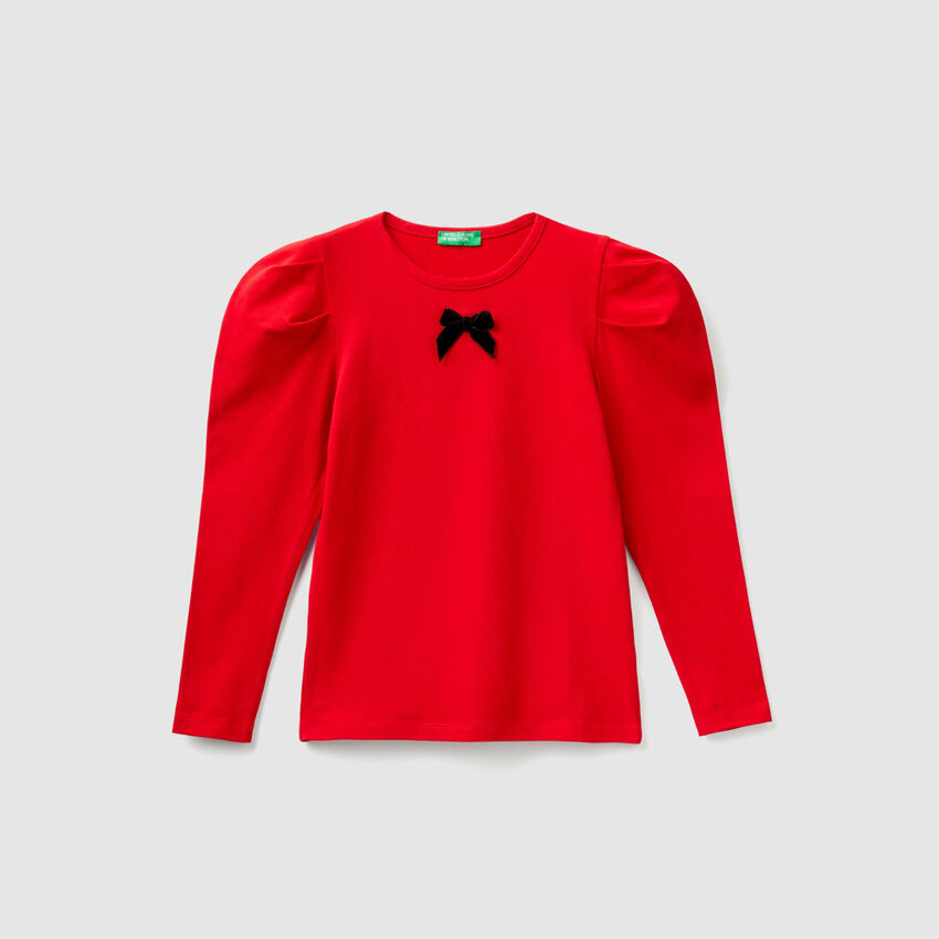 T-shirt with velvet bow