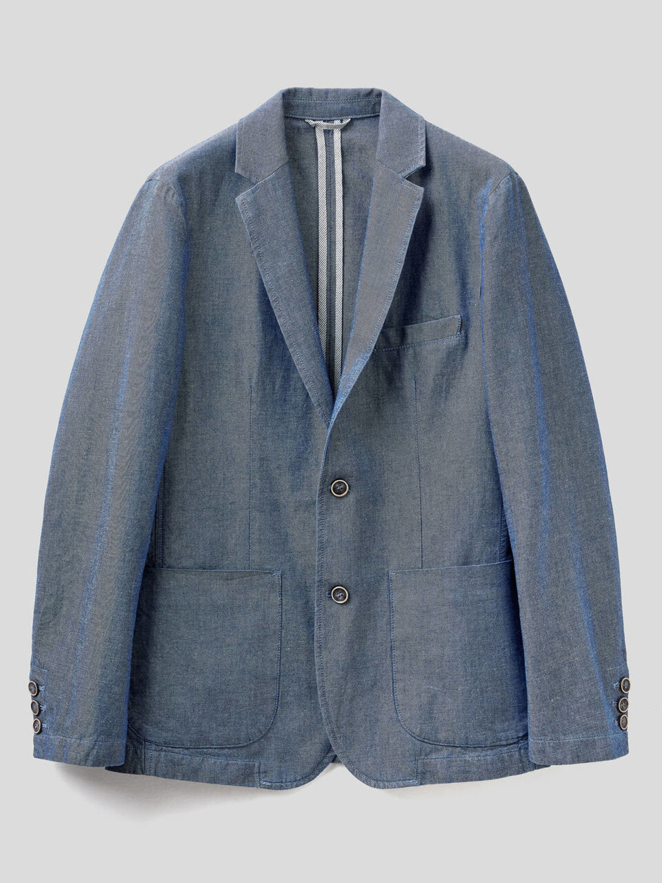 Blazer in linen blend cotton denim image number null