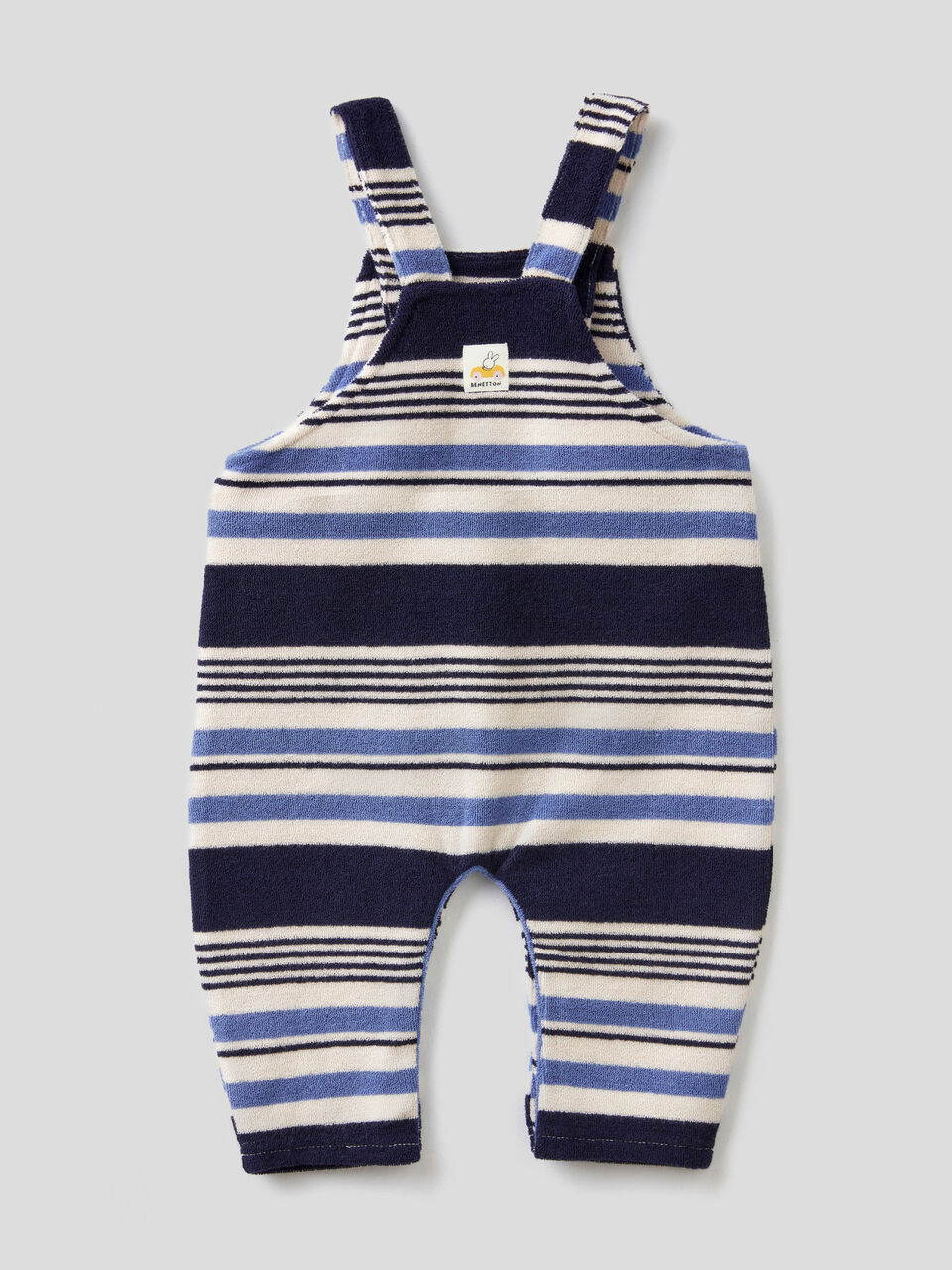 Striped terry dungarees image number 2