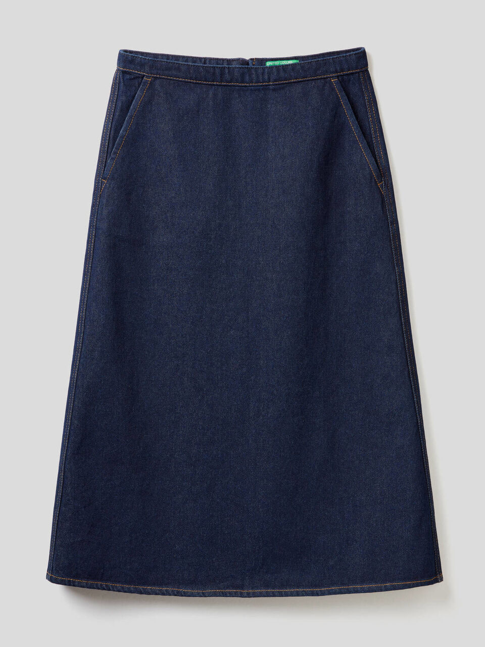 Midi skirt in 100% cotton denim image number null
