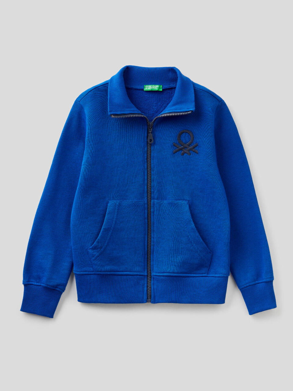 Sweatshirt with zip and embroidered logo image number null