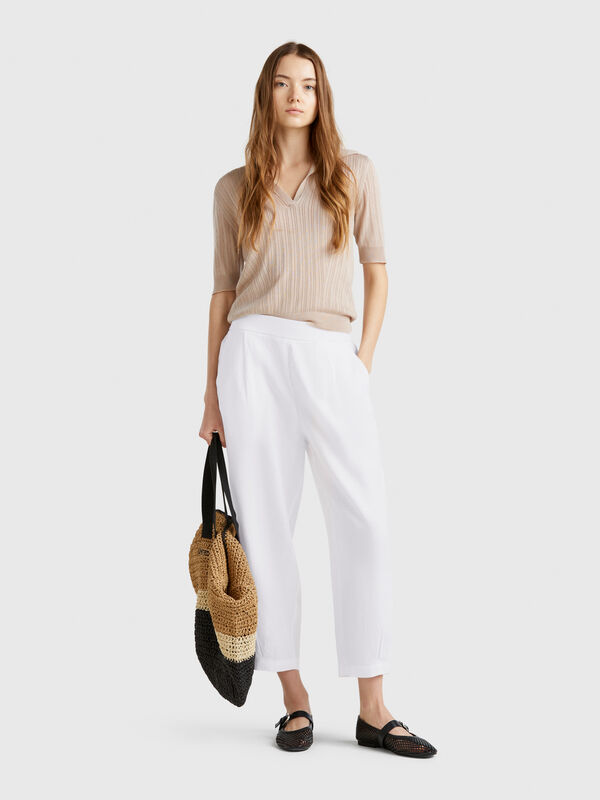 Soft trousers in pure linen Women