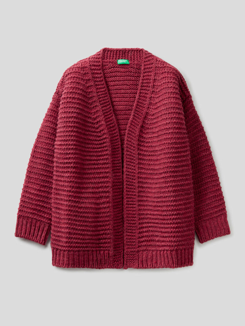 Maxi cardigan in wool blend knit image number 1