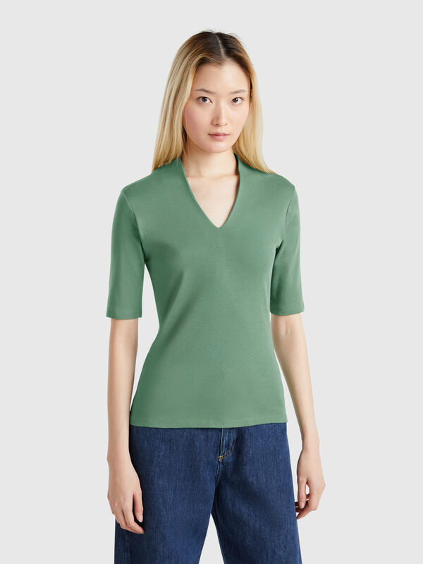 Slim fit t-shirt in long fiber cotton Women