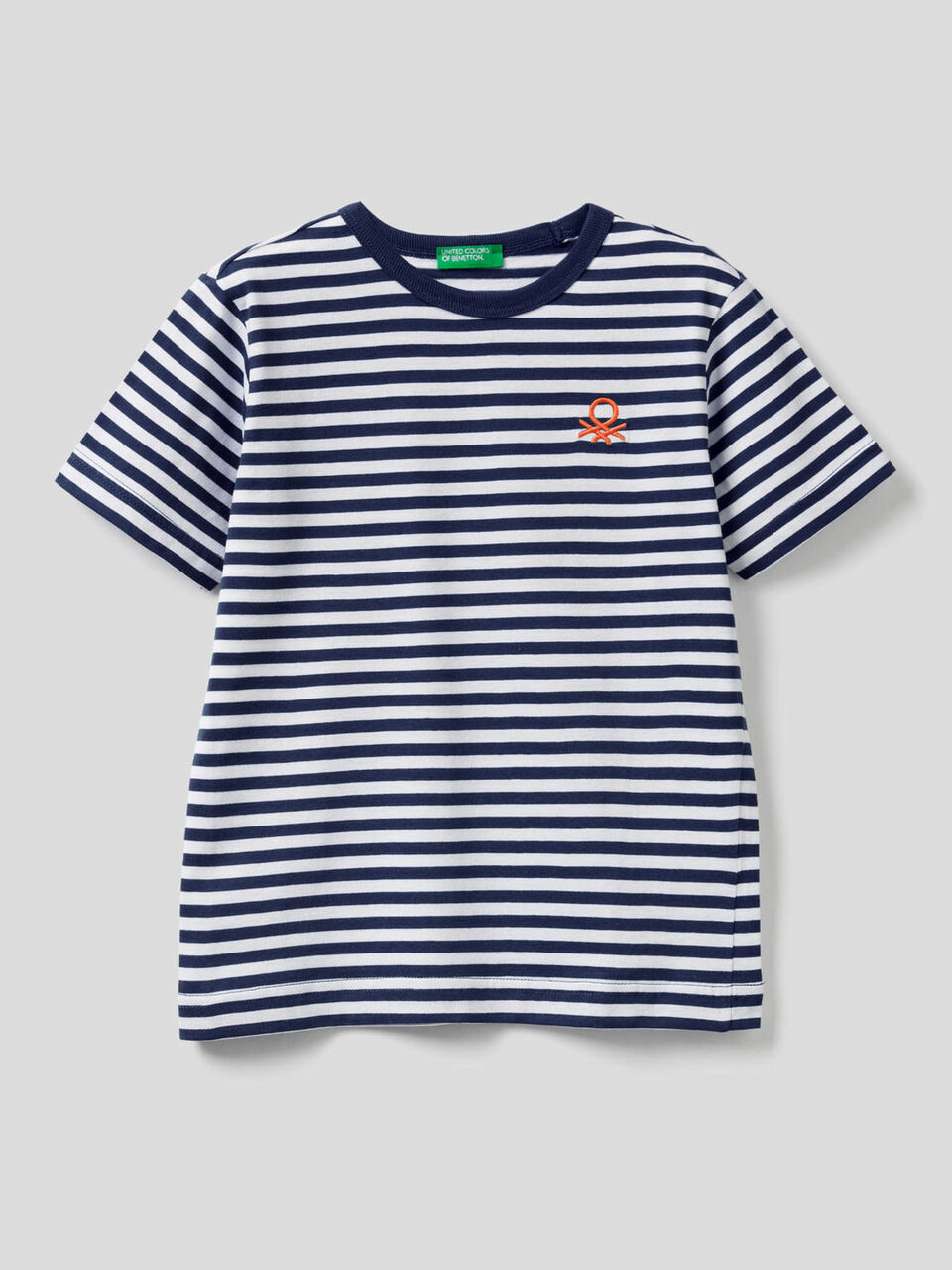 Striped t-shirt in 100% cotton image number 1