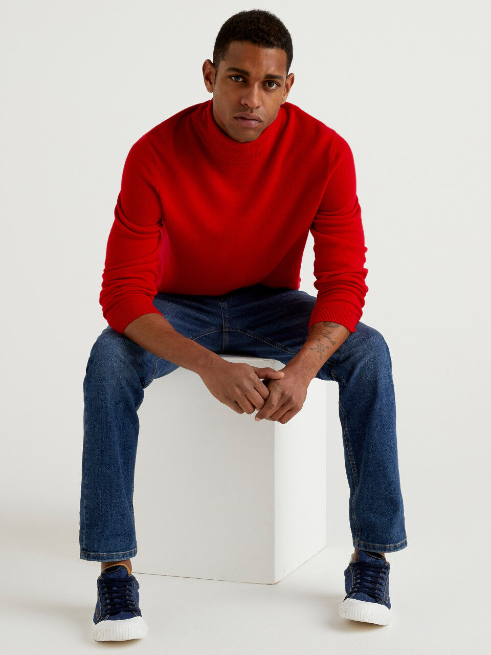 male high neck sweater