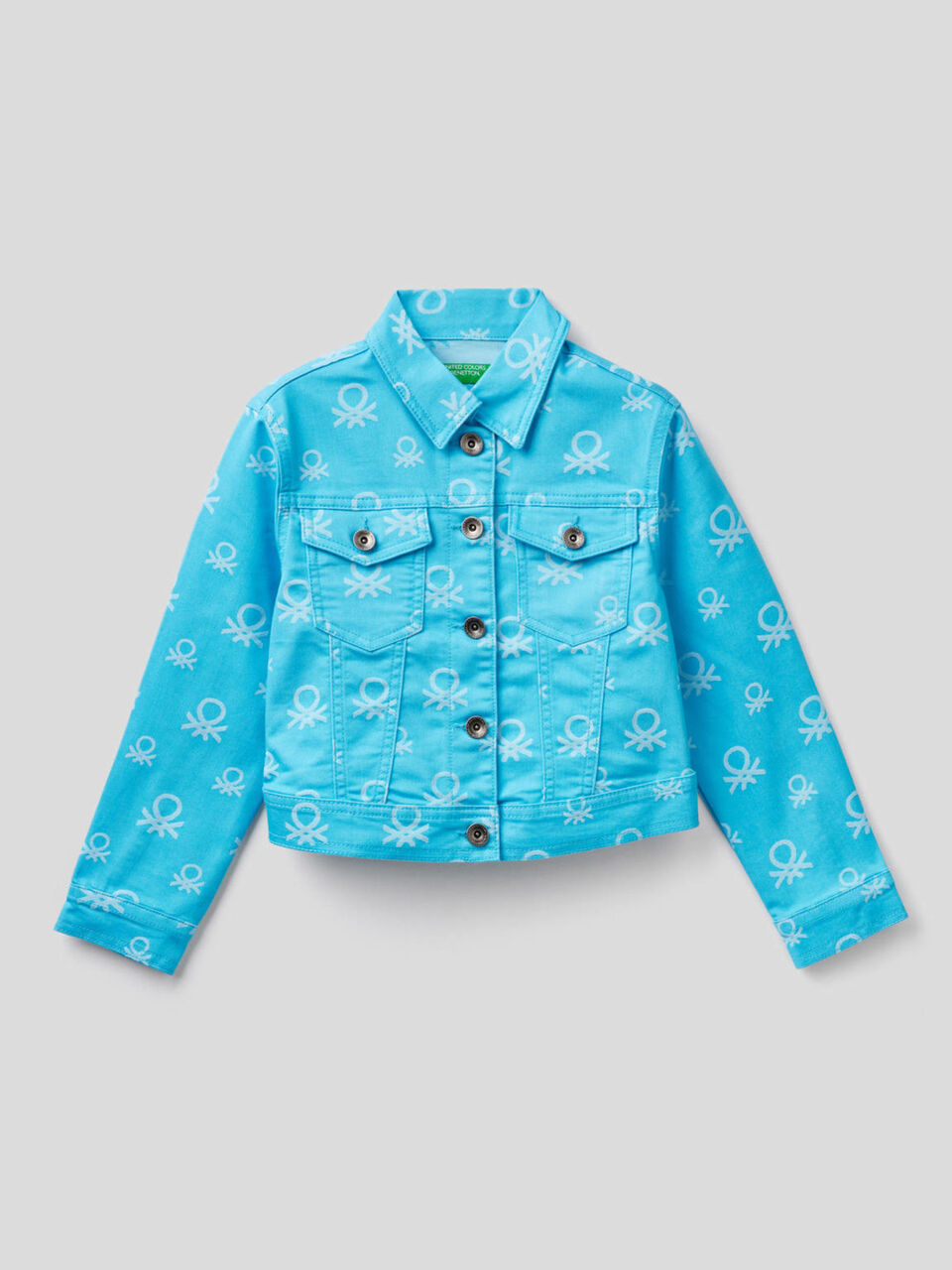 Cropped patterned logo jacket image number null