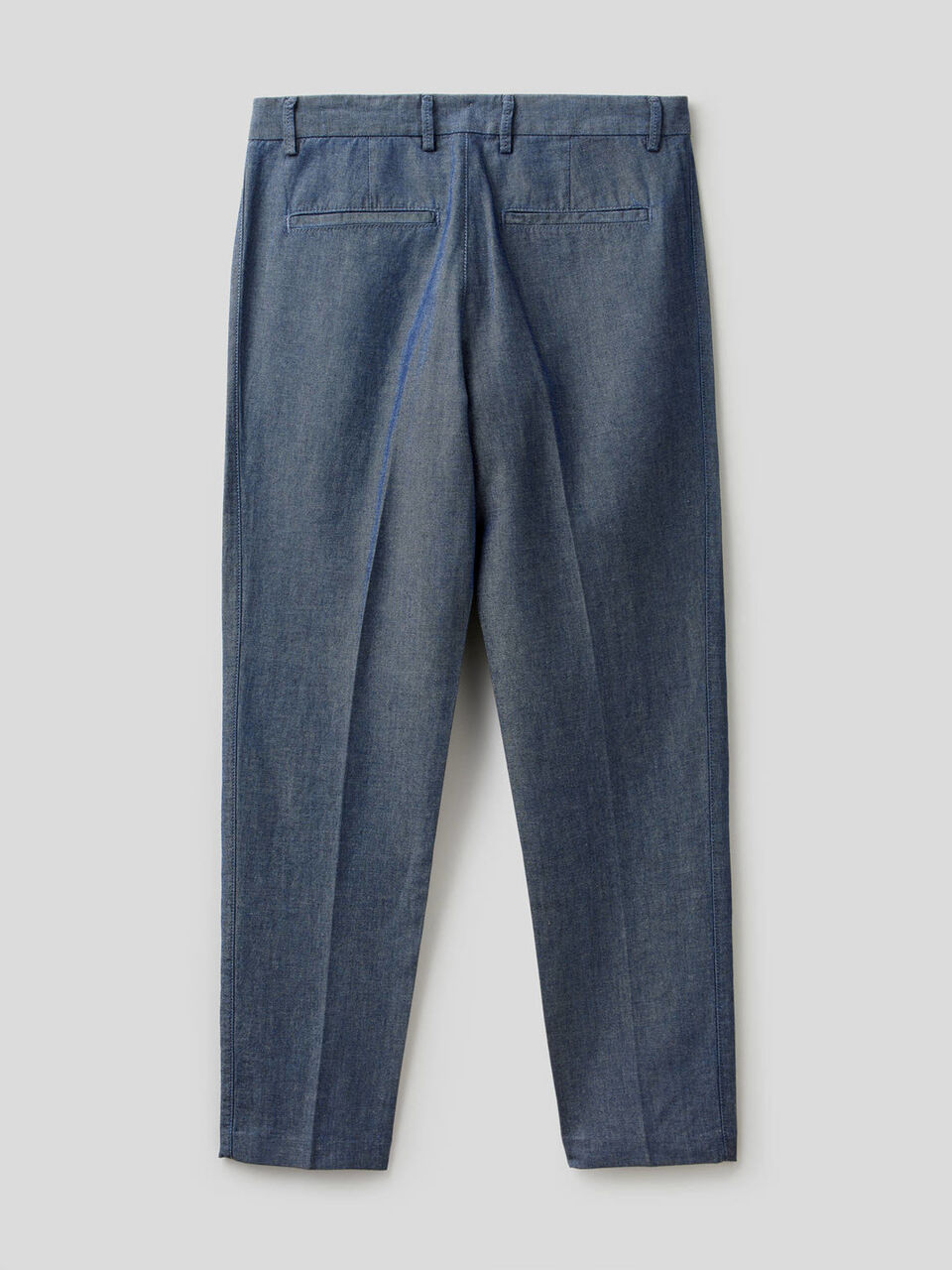 Denim trousers in linen blend cotton image number null