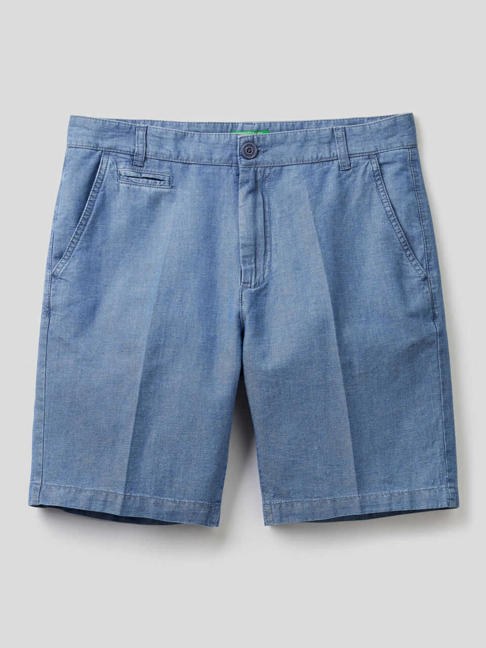 Bermudas in linen blend cotton denim image number null