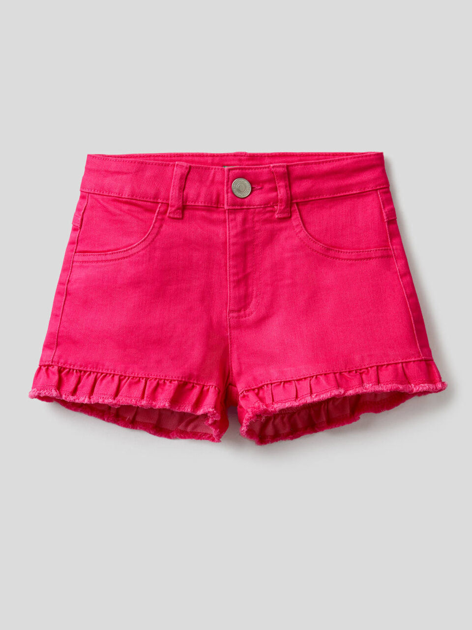 Solid color shorts with rouche image number 1