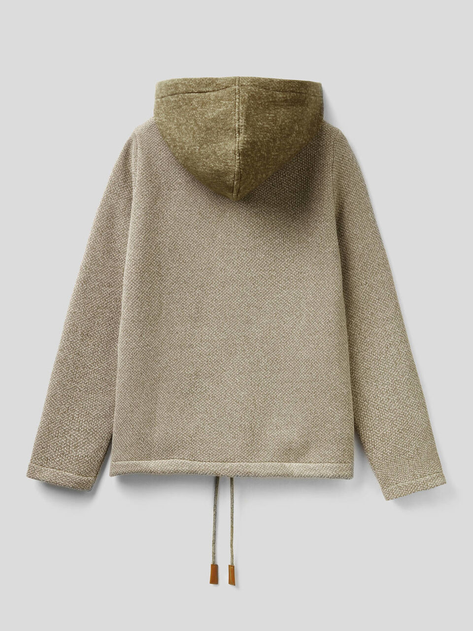 Sweatshirt with hood and playful texture image number 2