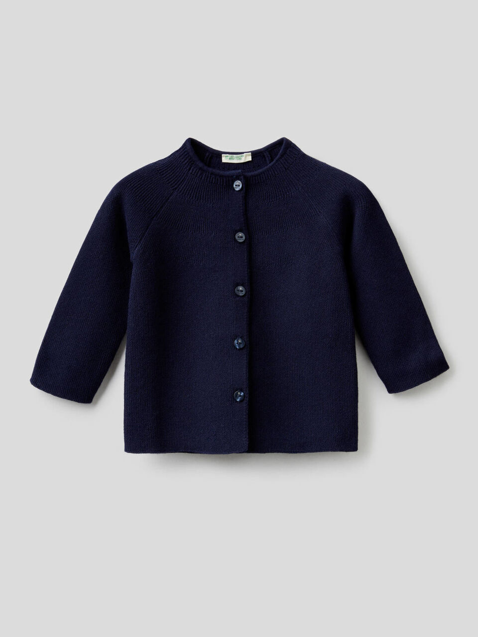 Pure cotton crew neck cardigan image number null