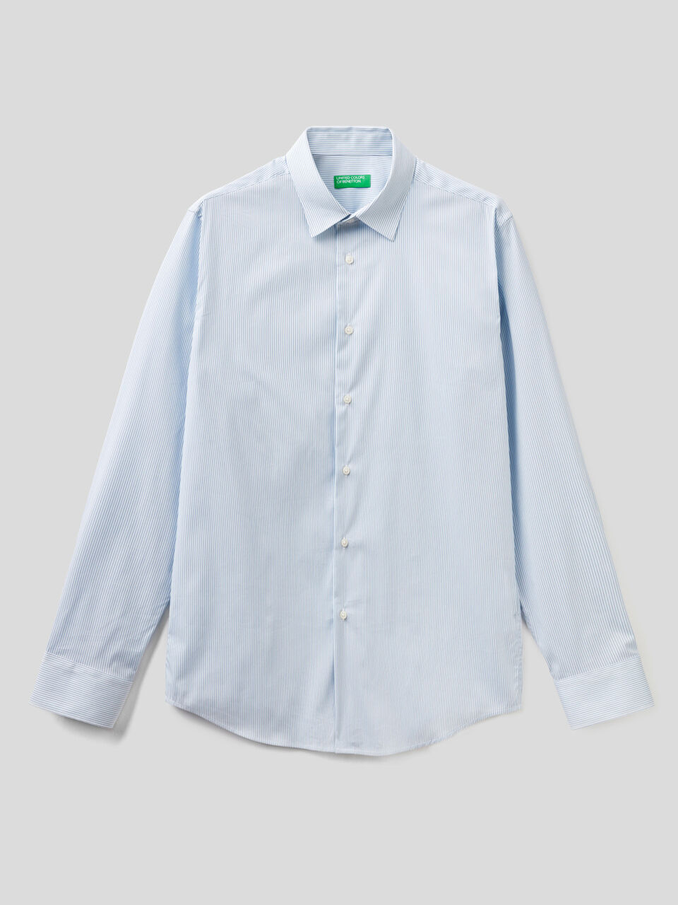Slim fit shirt in stretch cotton blend image number 1