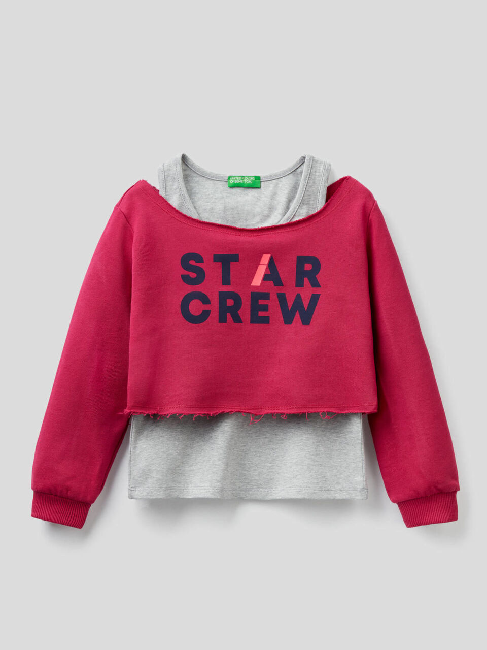 Double layer sweatshirt with tank top image number 1