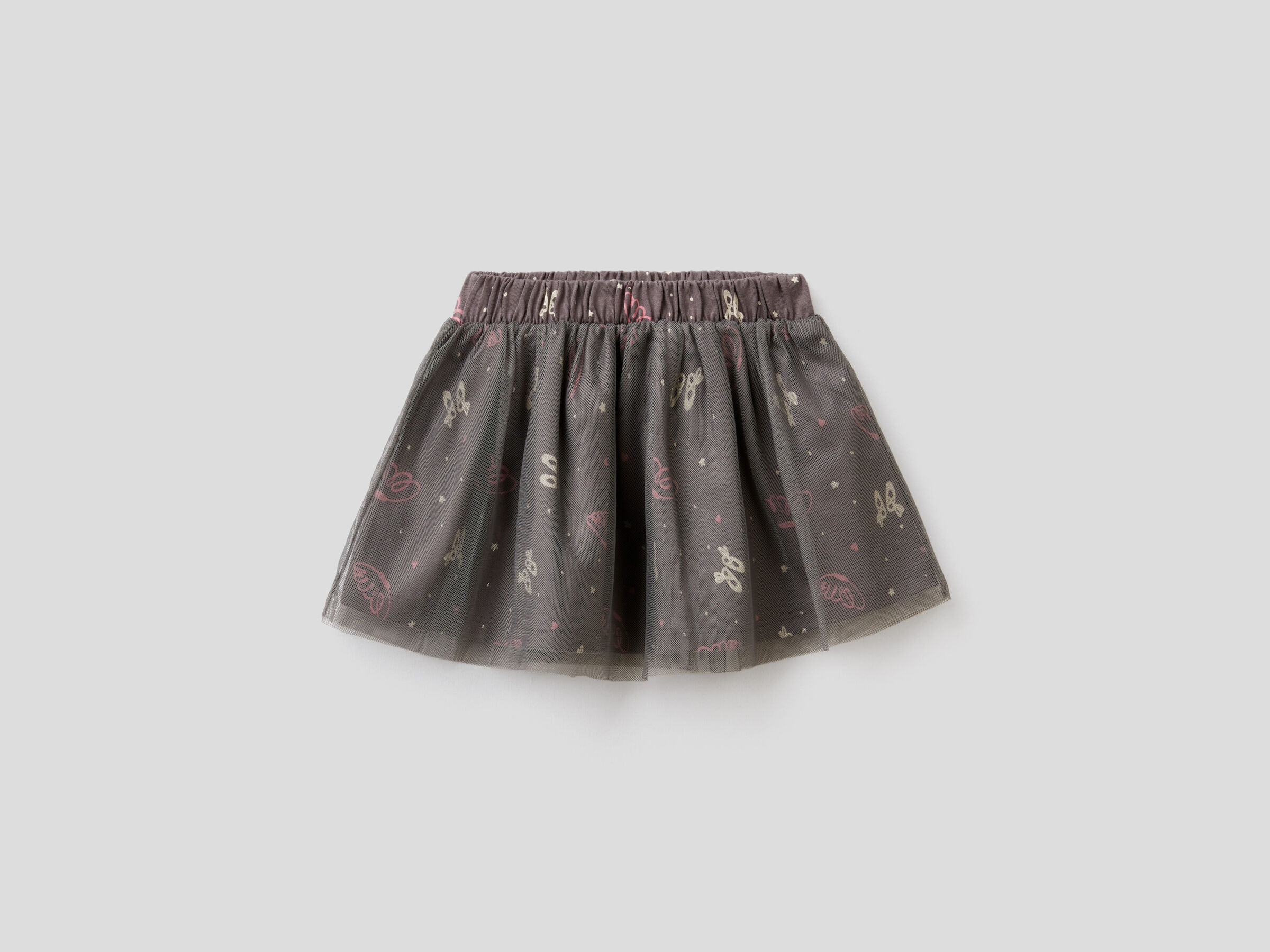 Patterned skirt with tulle image number null