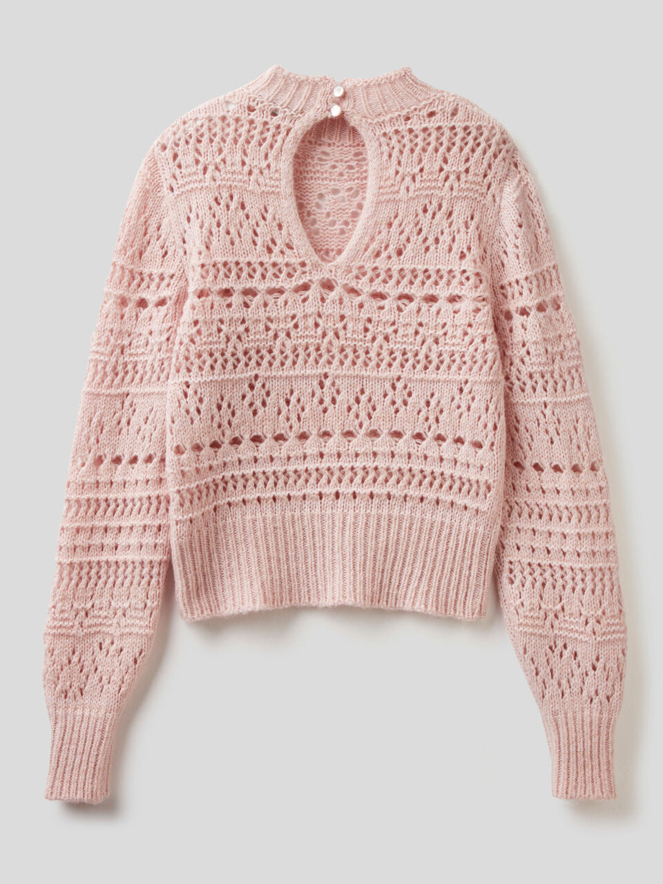 Sweater with perforated knit image number 2