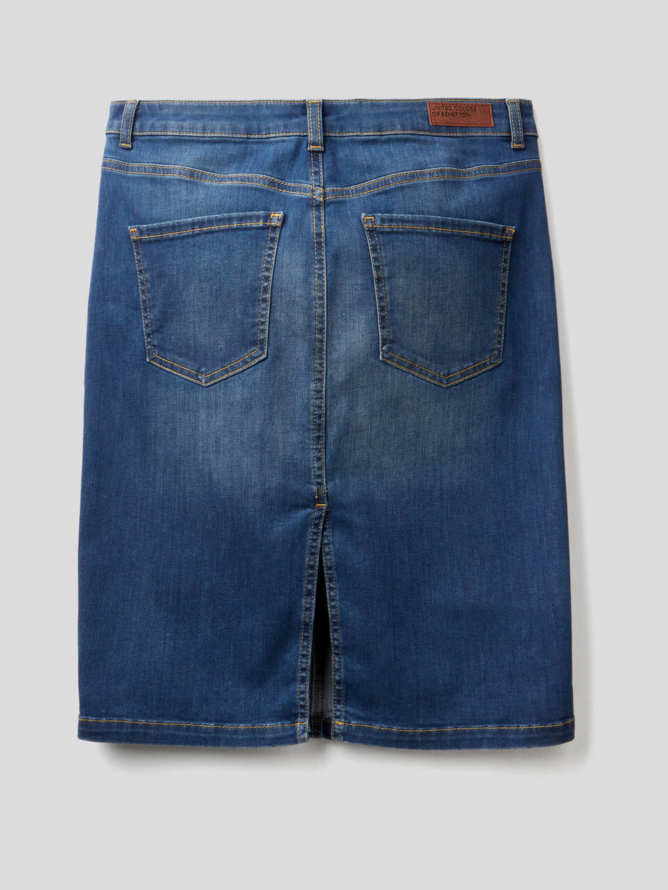 Stretch denim pencil skirt image number null