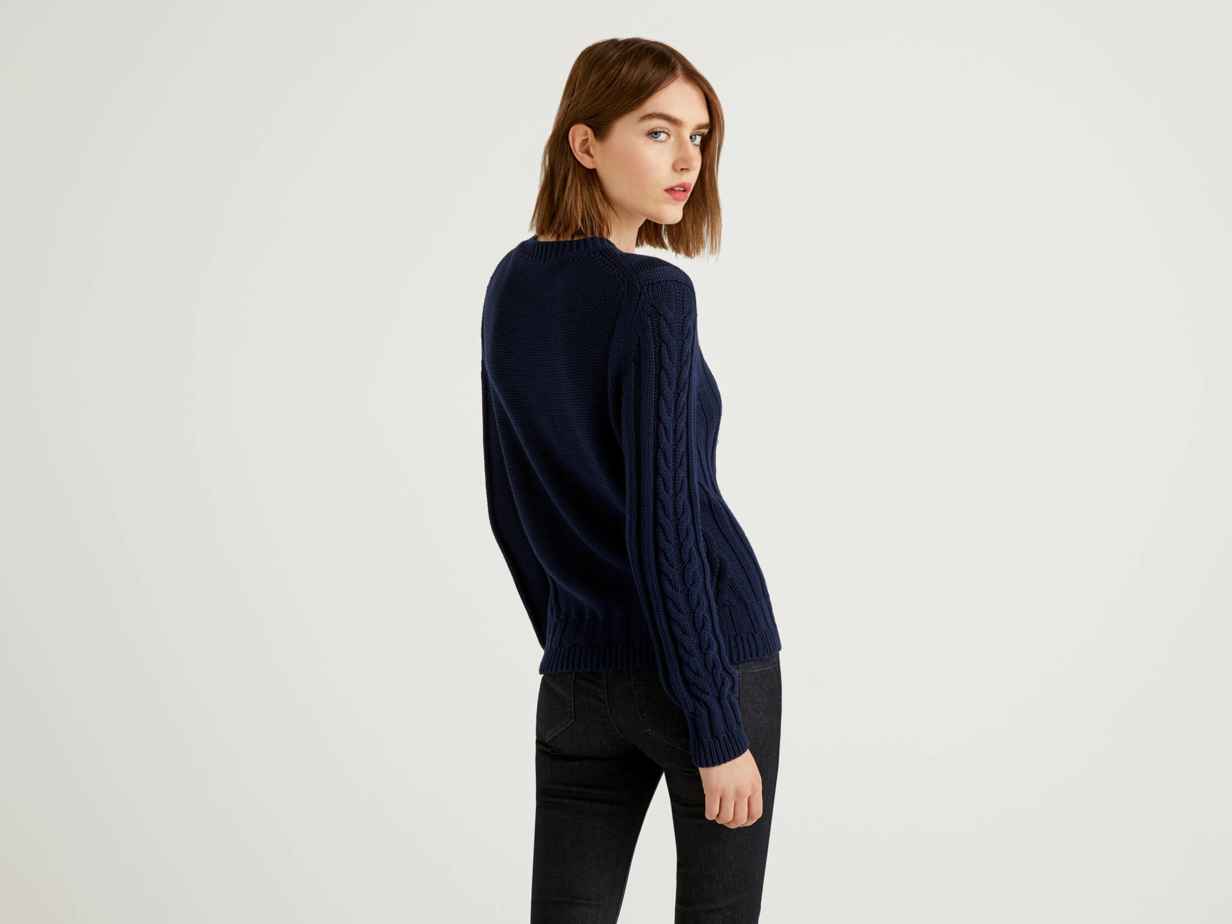 100 cotton cable knit sweater