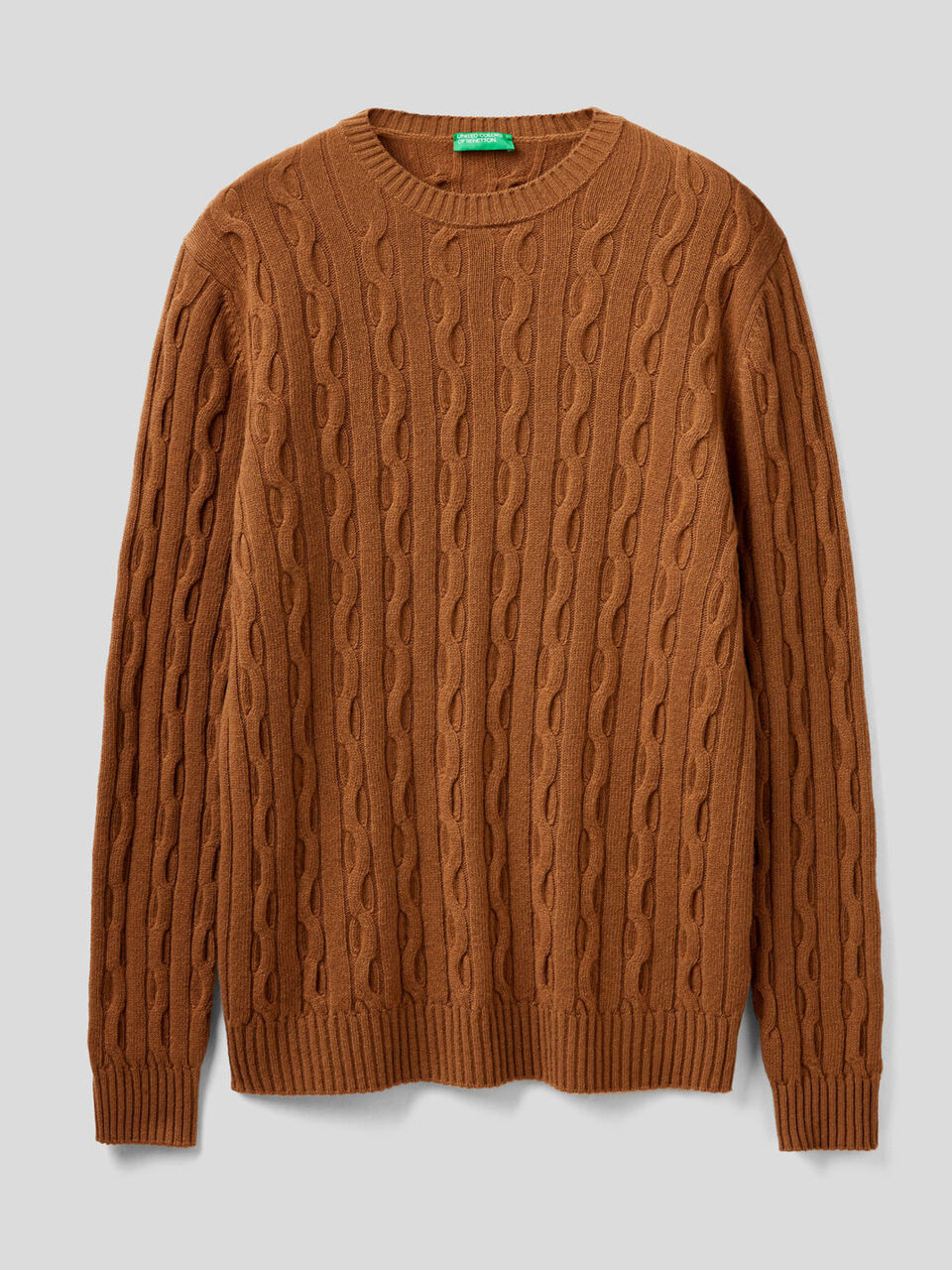 Cable knit sweater in wool blend image number 1