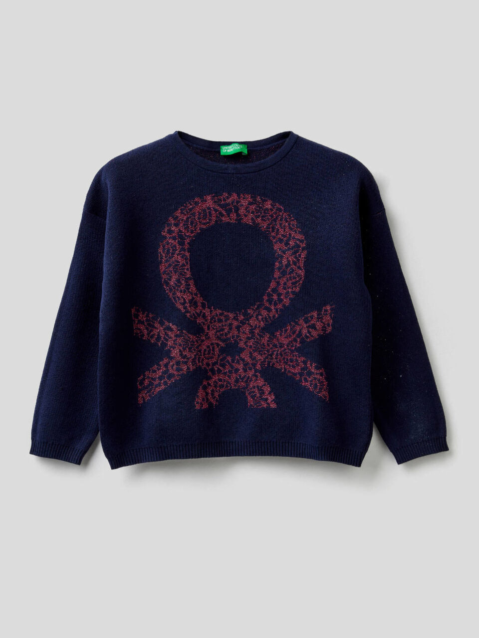 Boxy sweater with inlay image number null