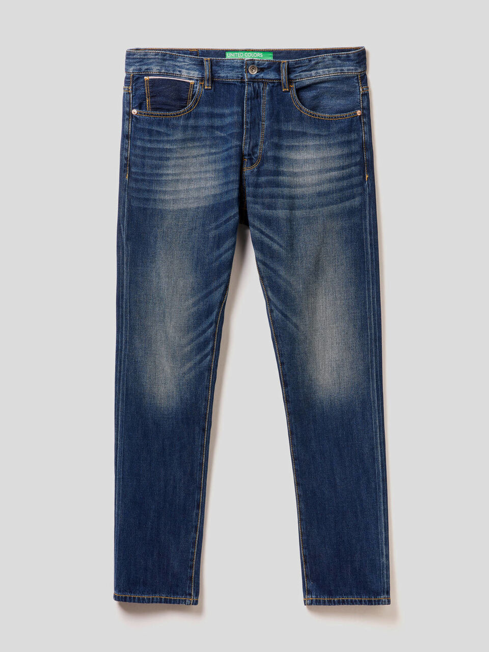 Five pocket jeans with worn look image number null