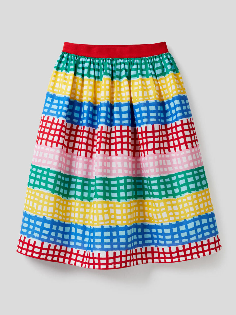 Printed skirt in 100% cotton image number null