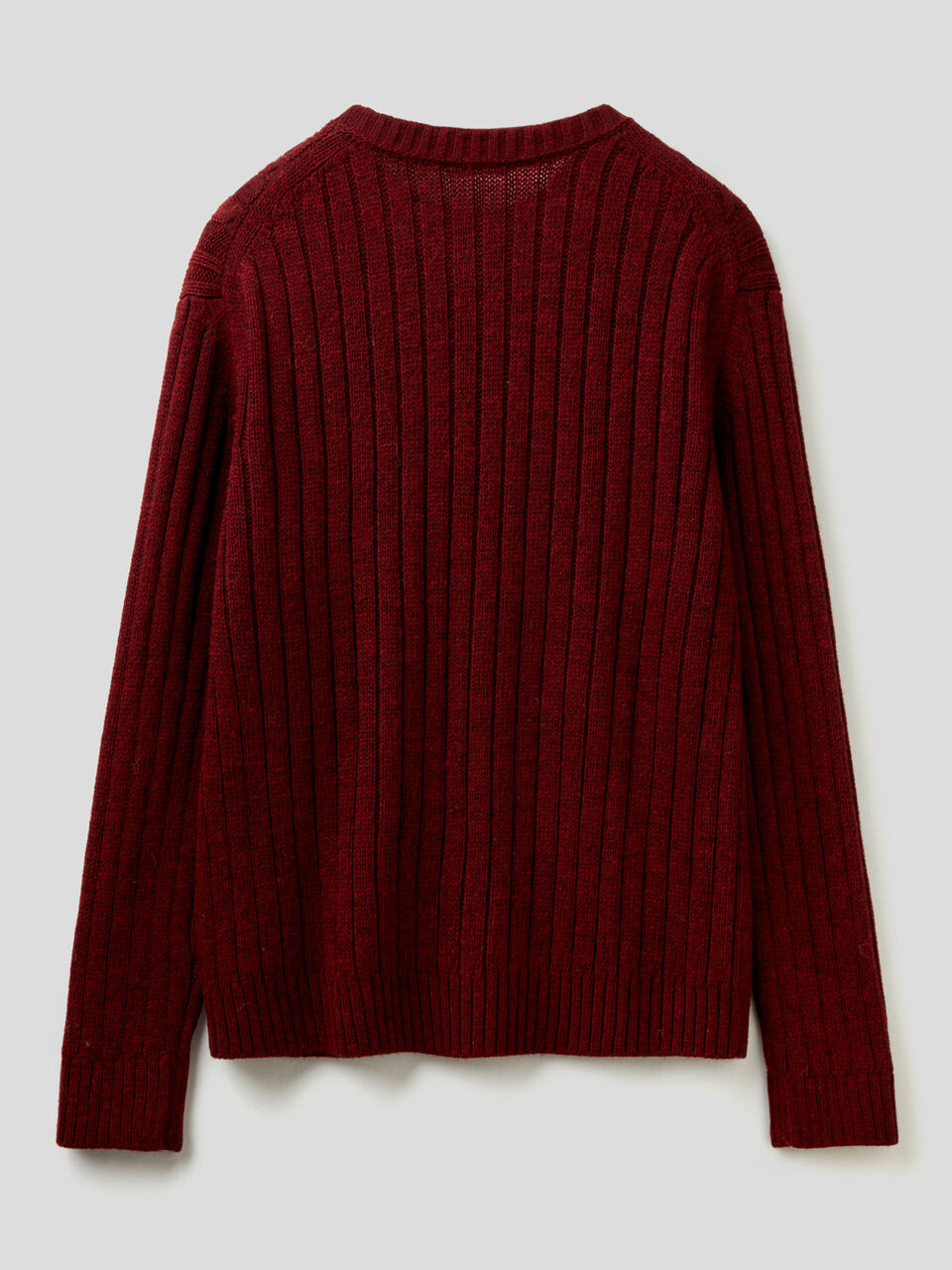 Knitted sweater with braids and ribs image number 2