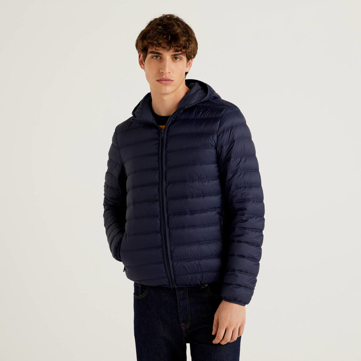 light puffer jacket with hood