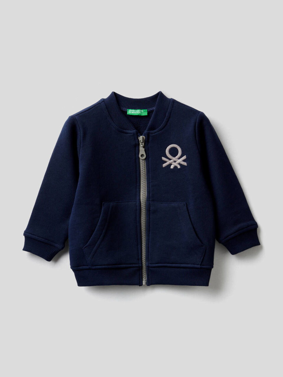 100% cotton sweatshirt with zipper image number 1