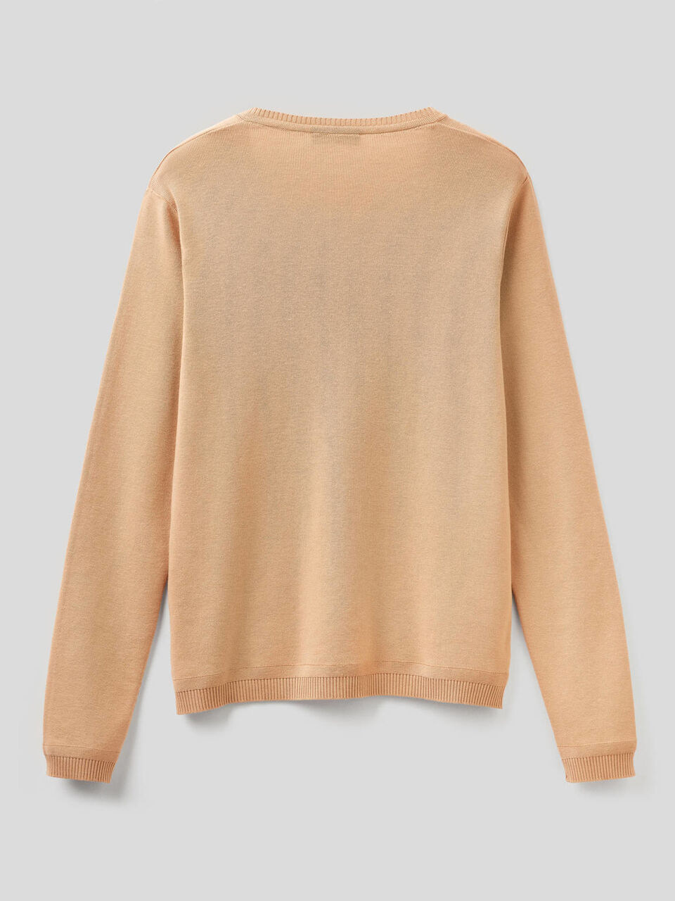 Pure cotton sweater with V-neck image number null