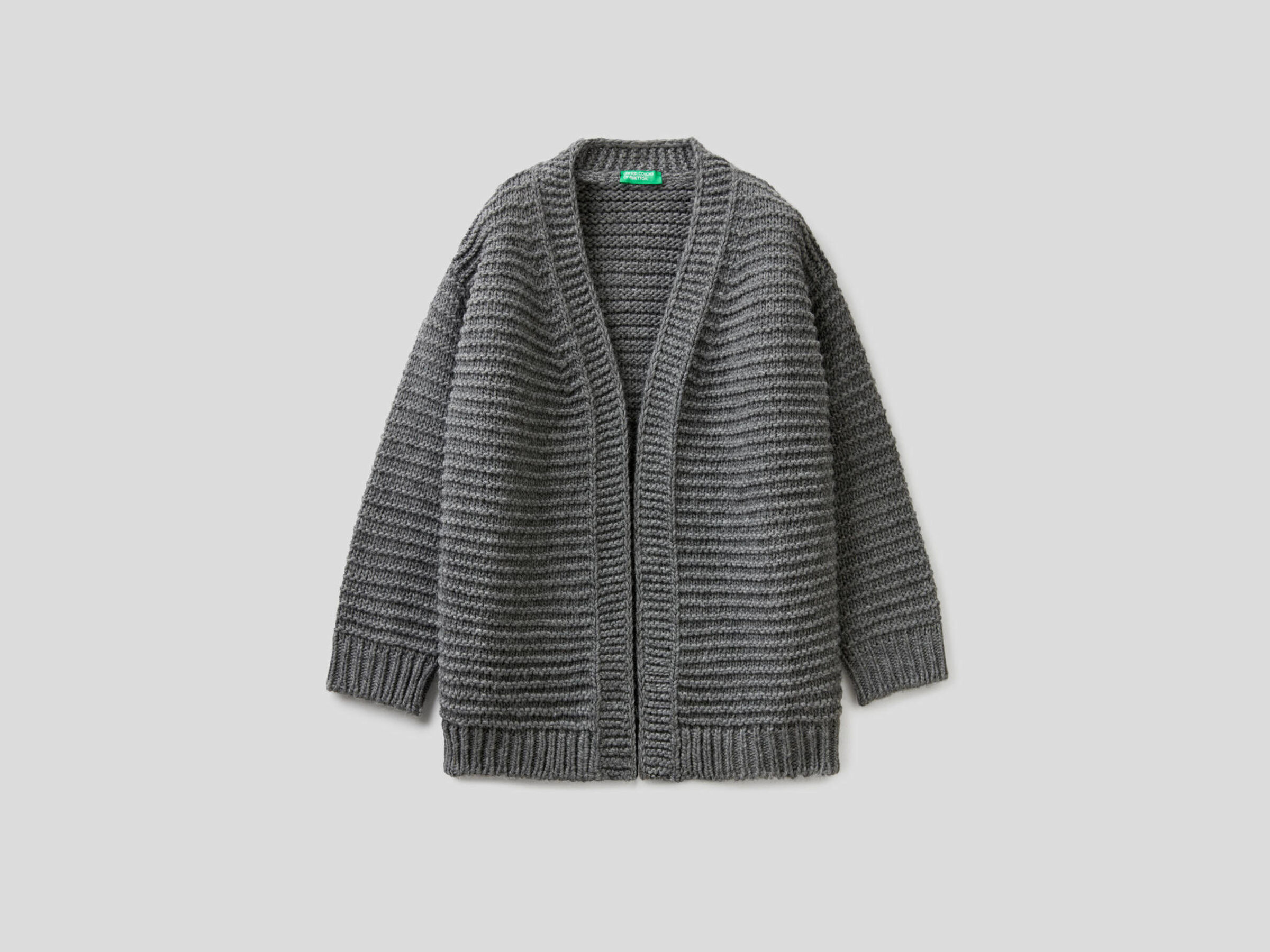 Maxi cardigan in wool blend knit image number null