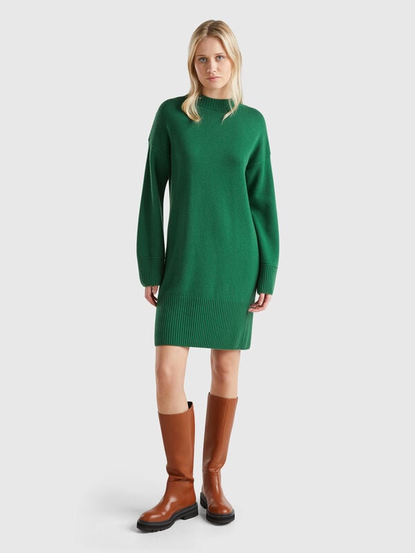 Turtleneck dress in wool blend Women