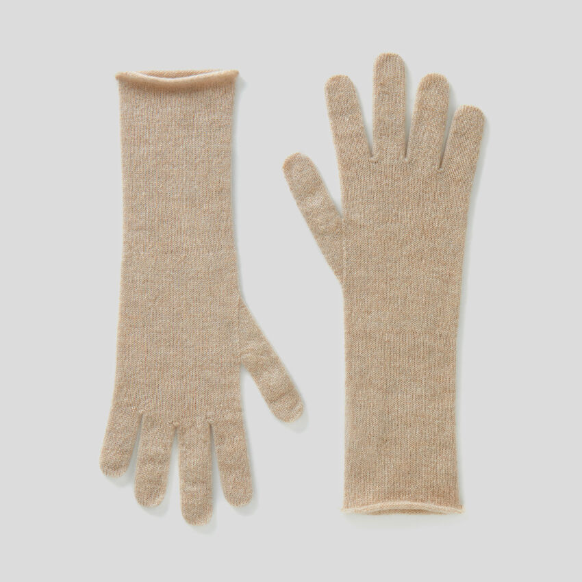 Classic gloves in pure cashmere