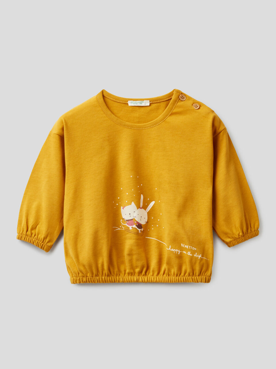 Blouse with print in 100% organic cotton image number 1
