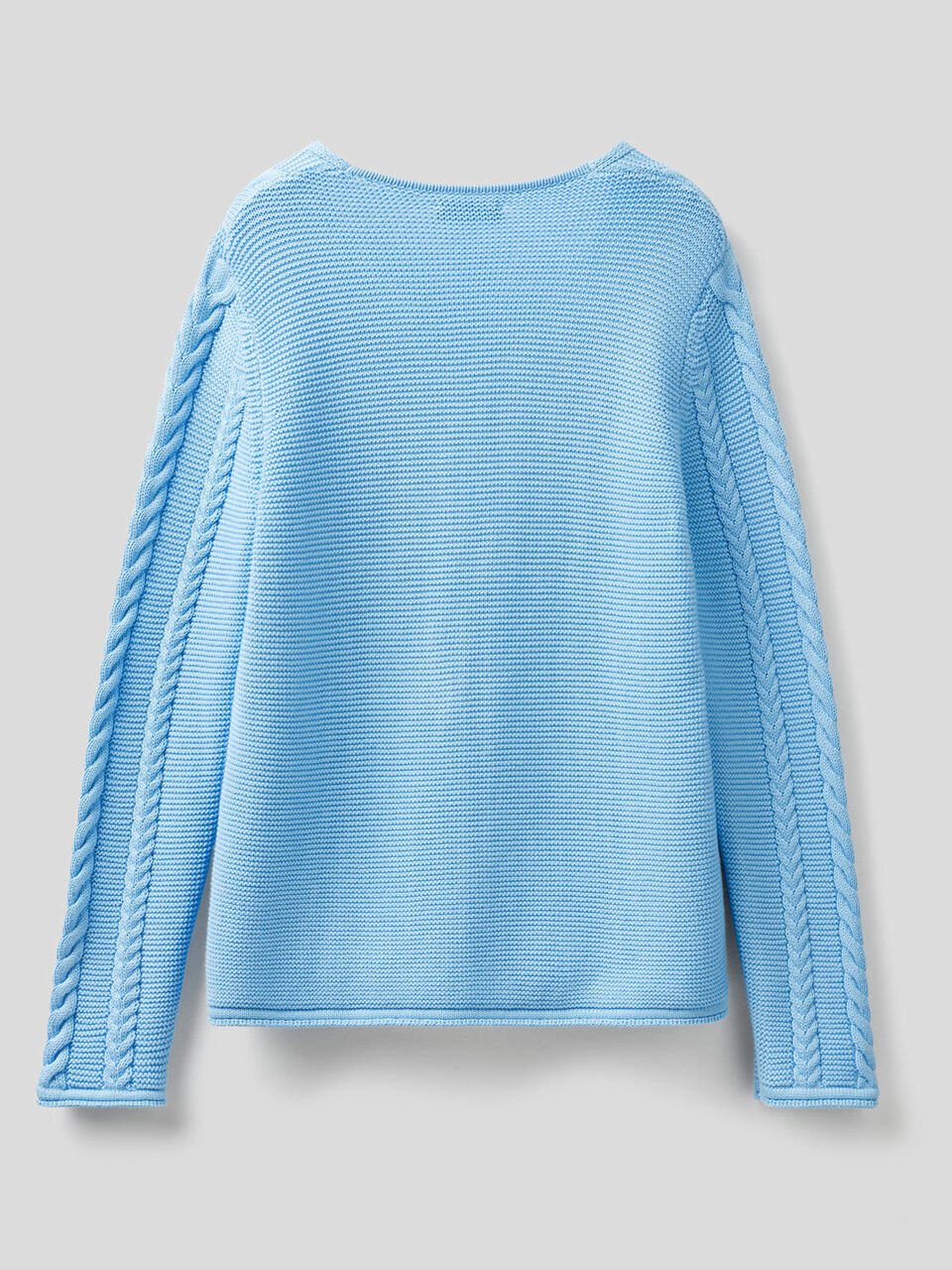 Cable knit sweater in pure cotton image number null