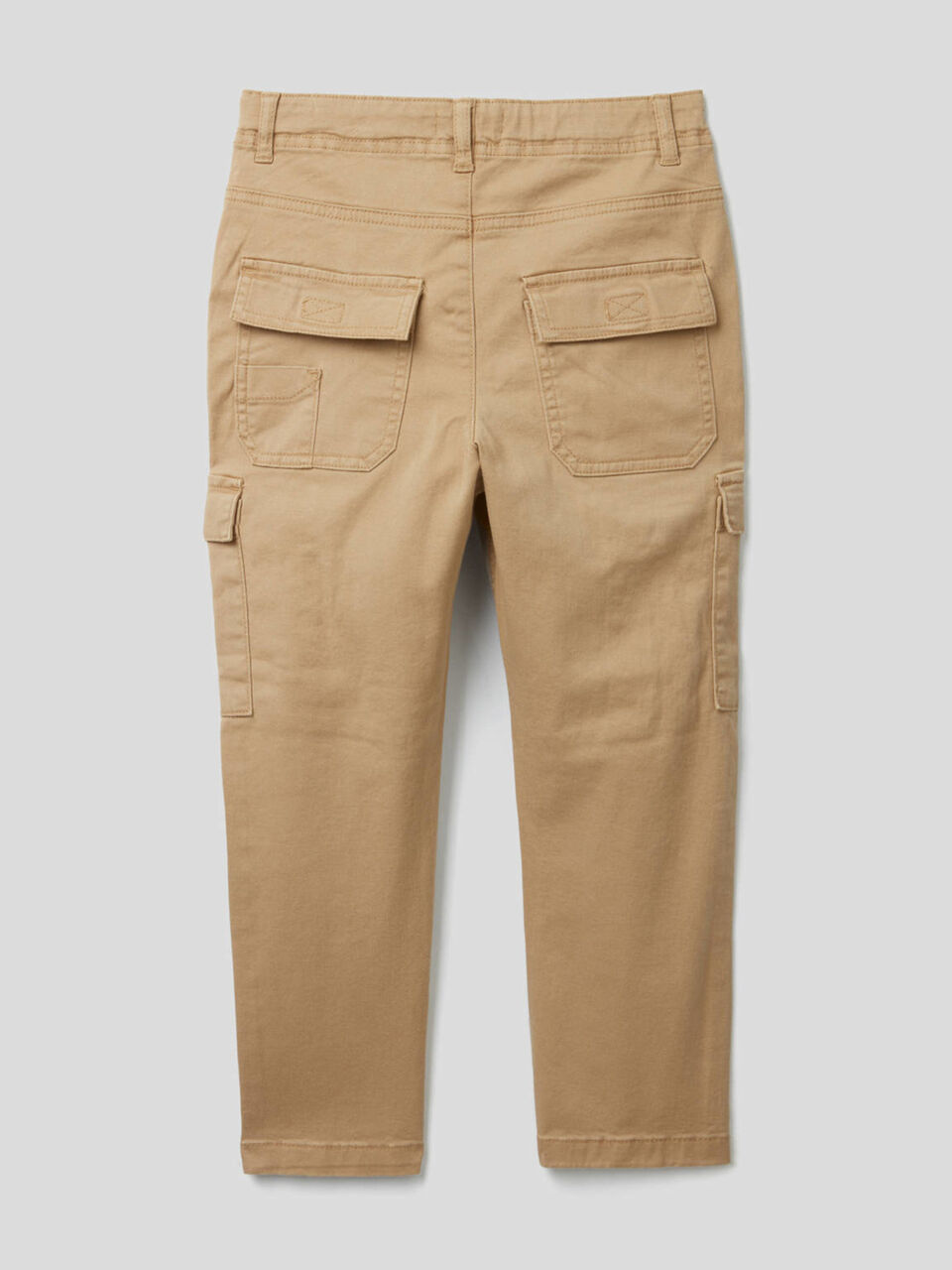 Stretch cotton cargo trousers image number null