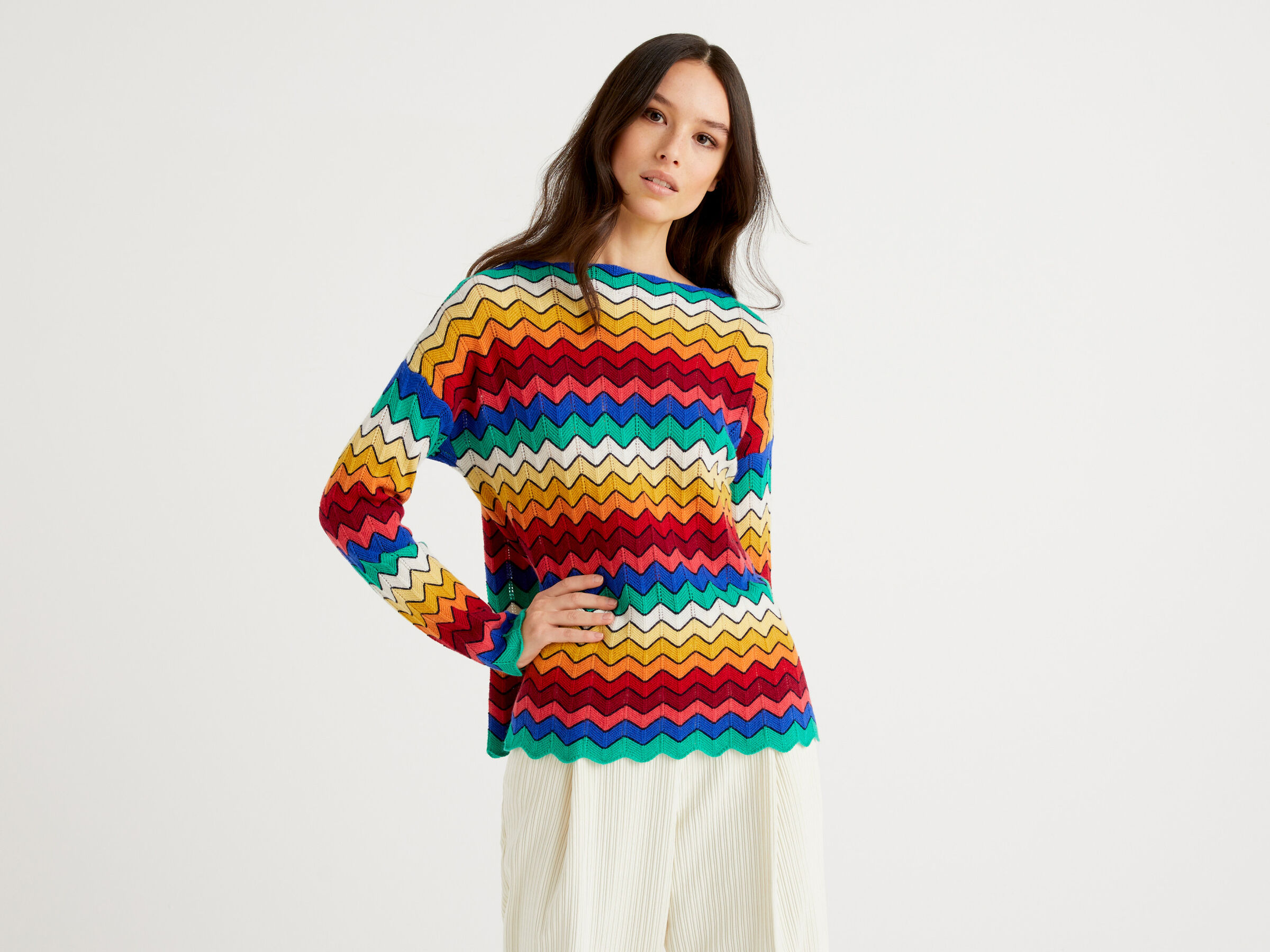 Multicolor Zig Zag Sweater