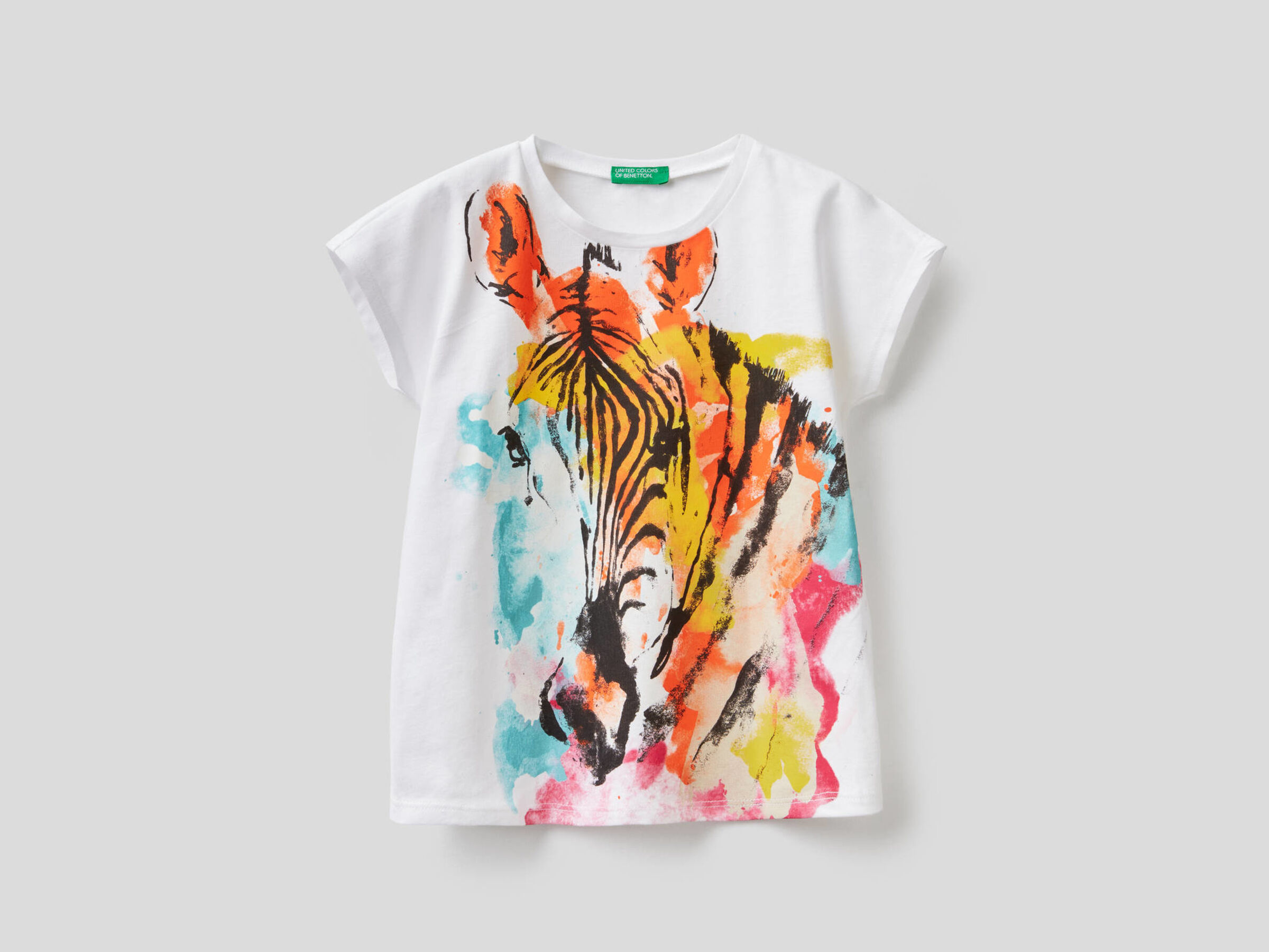 T-shirt with multicolor zebra print image number null