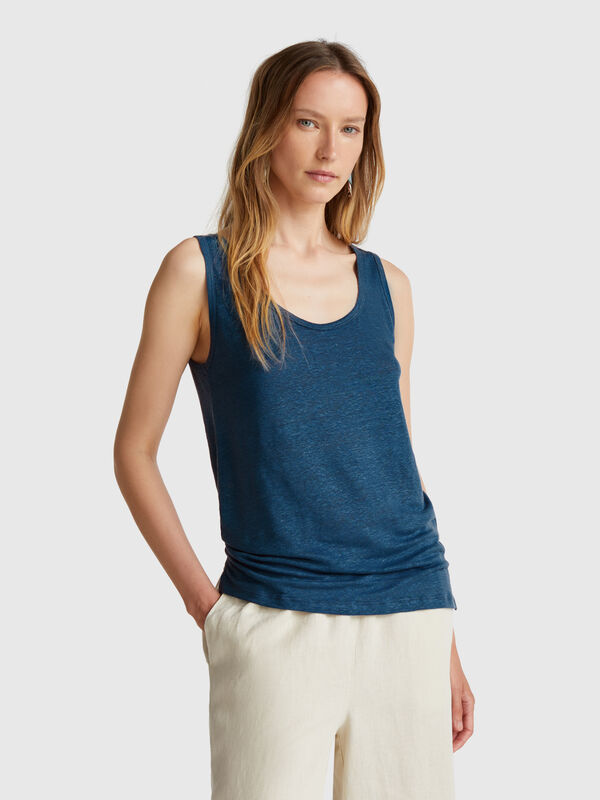 Tank top in pure linen Women
