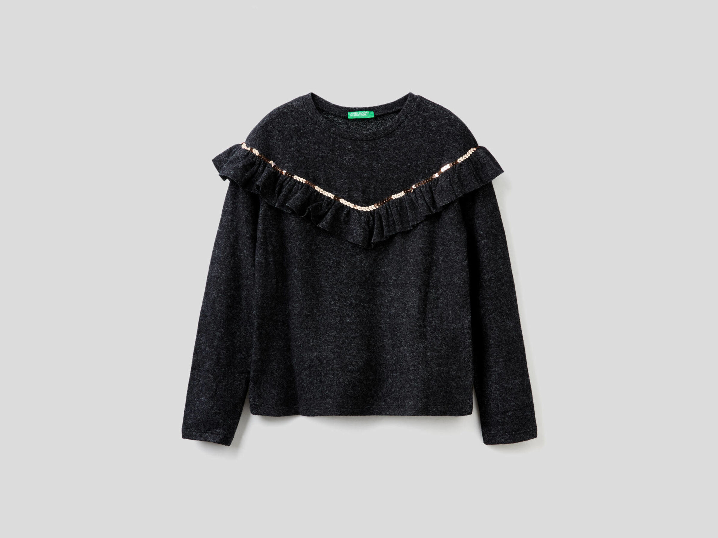 Sweatshirt with rouches and sequins image number null